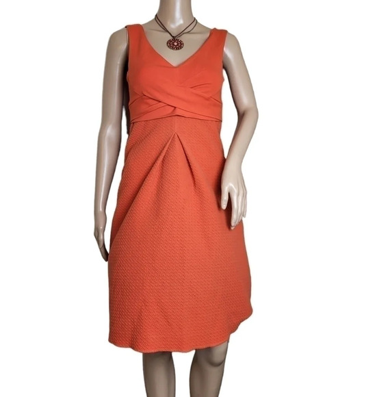 Anthropologie HD in Paris Orange Ardmore Fit & Flare Dress - Picture 1 of 7